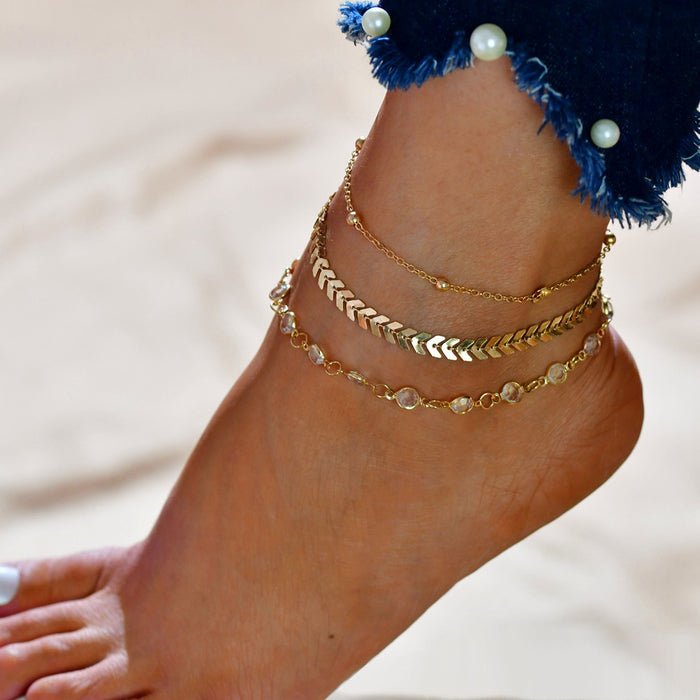 Wholesale Minimalist ankle chain, fashionable ankle chain, creative beach ankle accessory, ankle chain