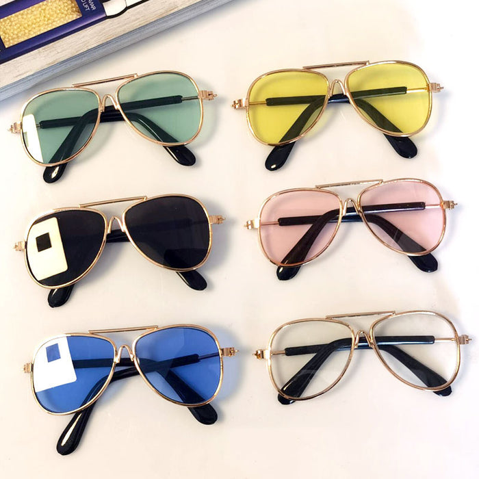 Wholesale Fashionable and trendy dog sunglasses, mini personalized pet glasses, small teddy dog plush toy cat sunglasses