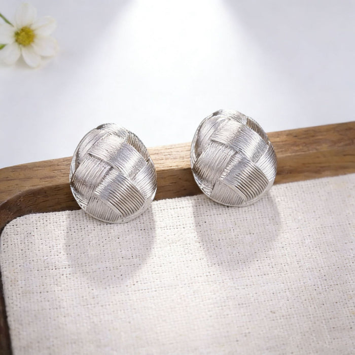 Wholesale Woven texture hollow arc heart-shaped teardrop earrings