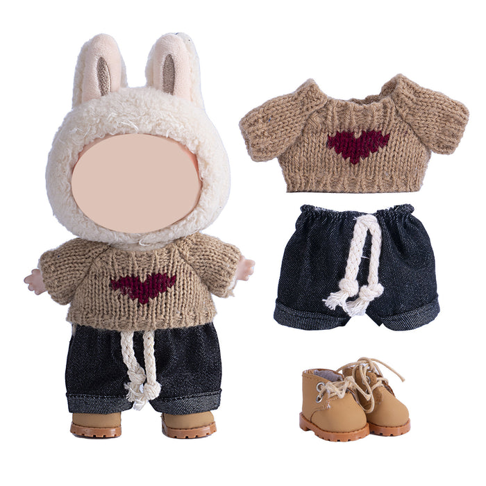 Wholesale Doll clothes Pendant Clothes Knitted Sweater with Jeans Replacement Shoe Keychain Vinyl Doll