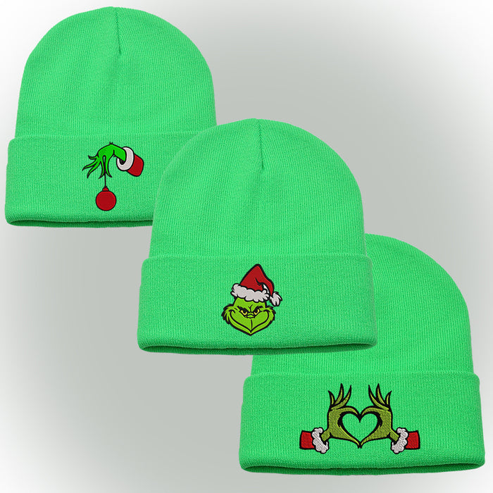 Wholesale Christmas Embroidery Acrylic Wool Knitted Hat JDC-FH-HaiPu011