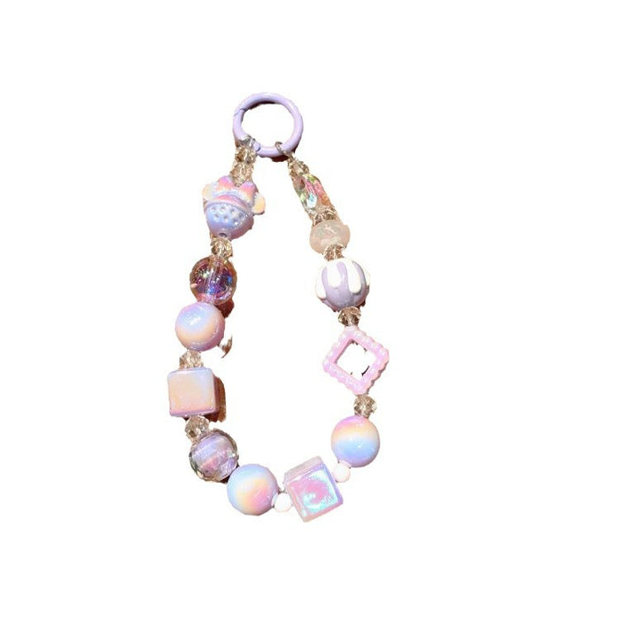 Wholesale Acrylic Beaded Bracelet Keychain JDC-KC-ShuoT033