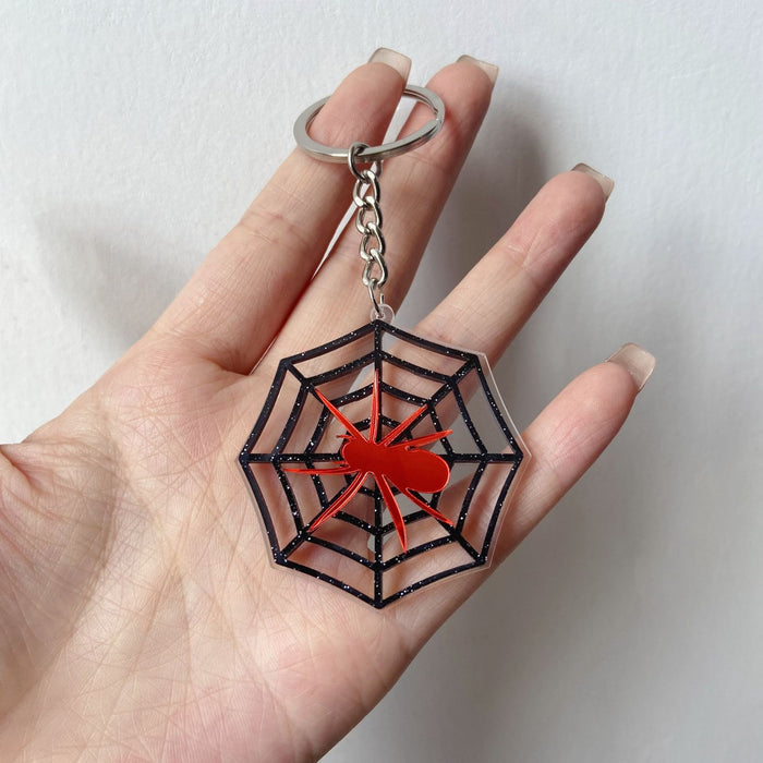 Wholesale  Acrylic Car Keychain Pumpkin  Web Poison Funny Party Favor Gift