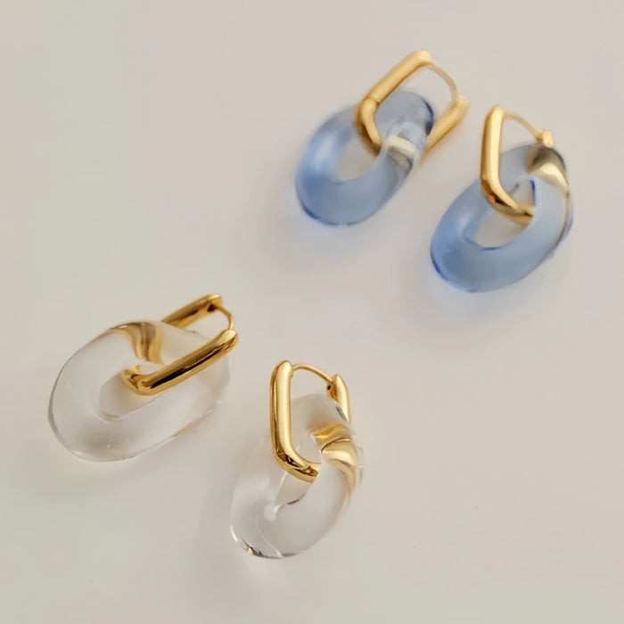 Wholesale  U-ring resin transparent ear buckle trendy earrings