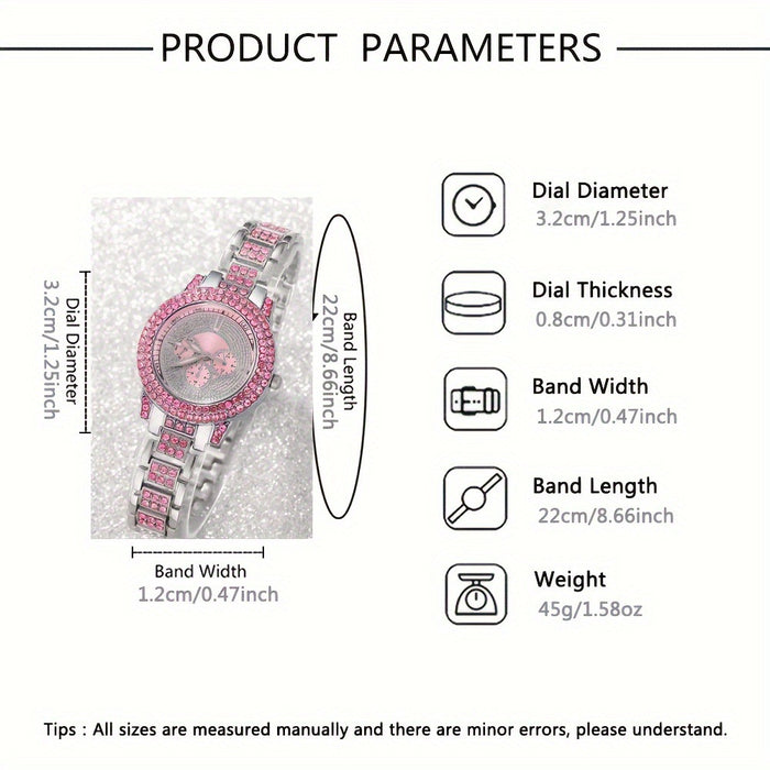 Wholesale Quartz Watch Full Diamond Bracelet Necklace