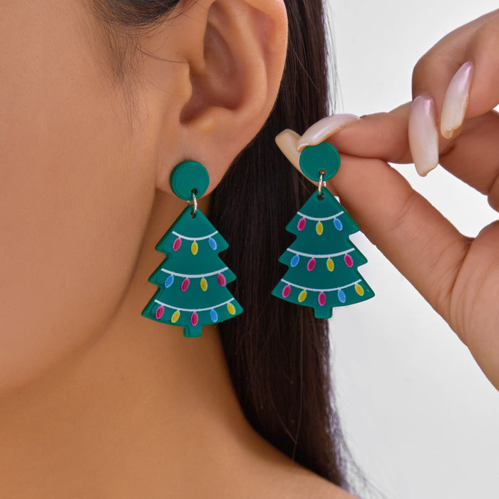 Wholesale Christmas series earrings Nutcracker  lights Christmas tree elk cane acrylic earrings