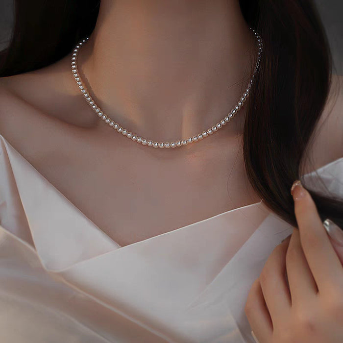 Wholesale  Pearl Necklace Women's Overlapping Double Clavicle Necklace