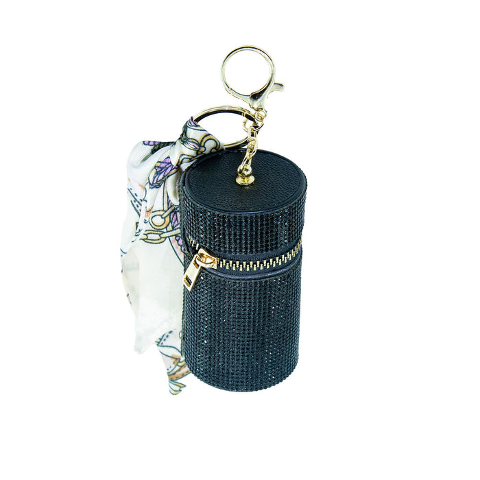 Wholesale Crystal Encrusted Light Luxury Bucket Bag Keychain Multi Pocket Lipstick Earphone Coin Holder Decorative Bag Charm Boutique Resale