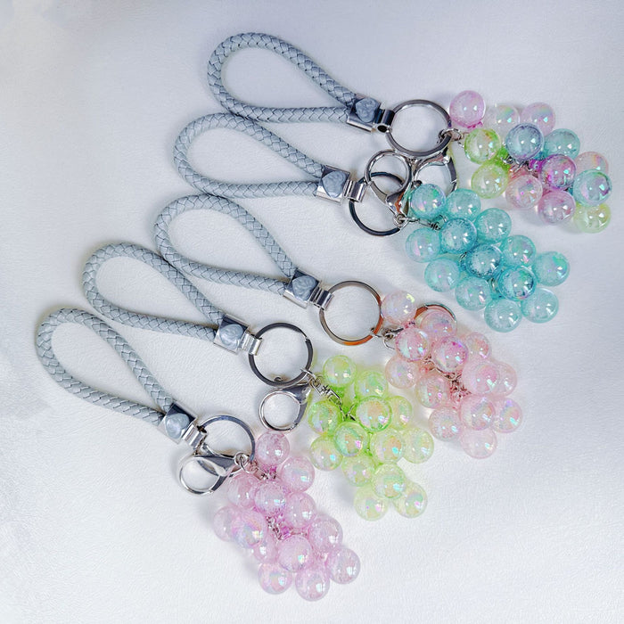Wholesale Acrylic Grape Cluster Keychain - Cute Fruit Simulated Design MOQ≥6