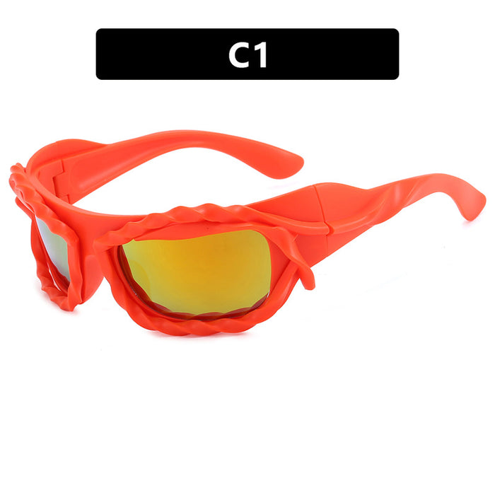 Wholesale Personalized, fashionable, alien sunglasses, futuristic sunglasses, UV resistant sunglasses