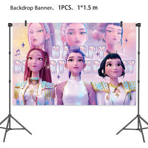 Wholesale KPOP Theme Birthday Party Decoration Supplies Scene Decoration Five Piece Set