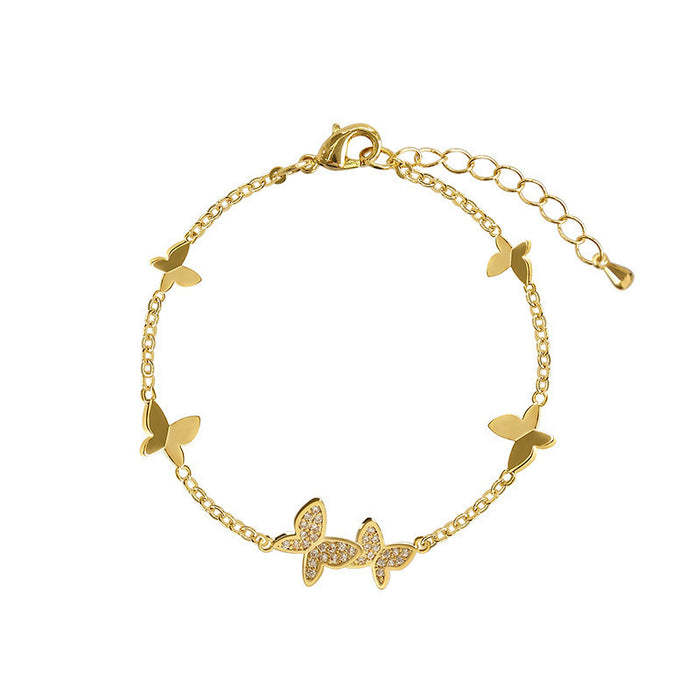 Wholesale Fashionable diamond studded bracelet design with simple butterfly bracelet