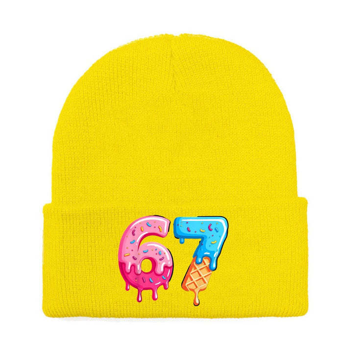 Wholesale Letter pattern knitted hat wool hat warm hat