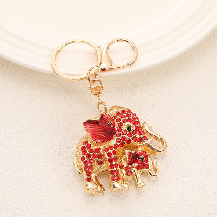 Wholesale Elephant Rhinestone Keychain Decorative Fashion Accessory
