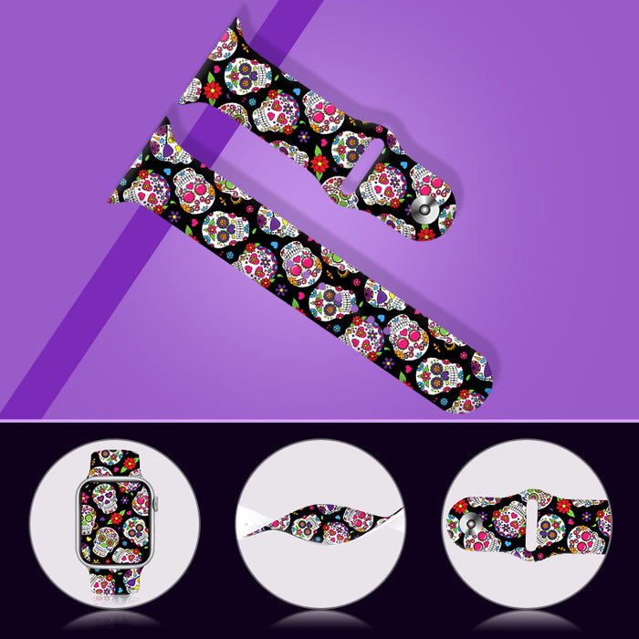 Wholesale Printed Silicone Watch Strap Wristband JDC-WD-NuoQi043