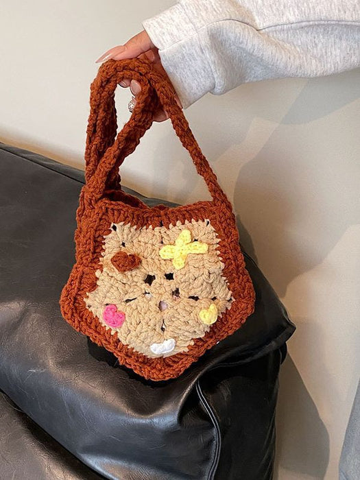 Wholesale Wool Five-pointed Star Children's Wool Crochet Bag JDC-SD-YuanDuo099