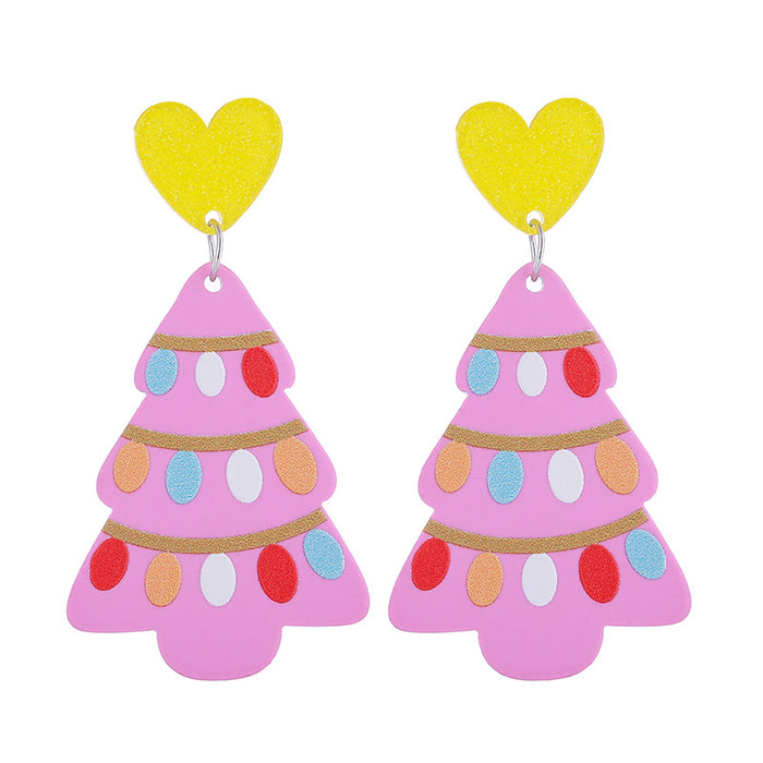 Wholesale New Year Christmas Acrylic Earrings Christmas Tree  Holiday Earrings