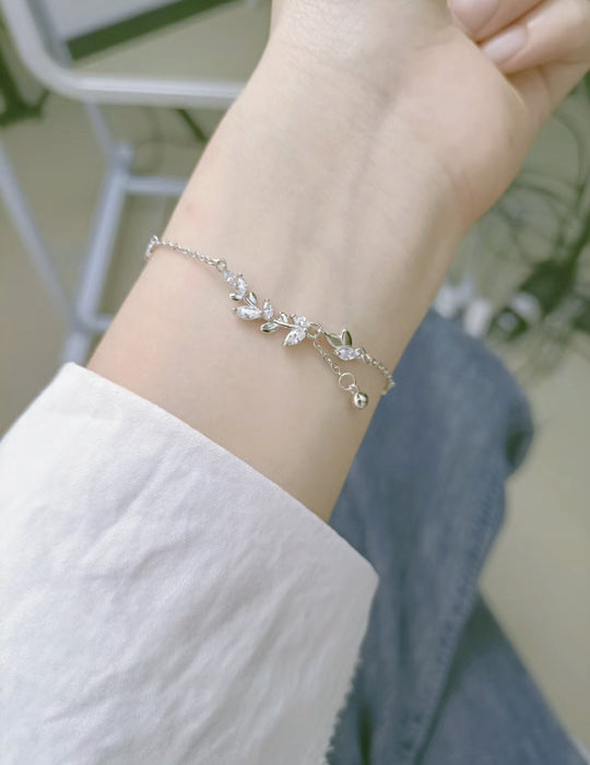 Wholesale Super shiny wheat ear necklace, niche design, leaf tassel collarbone chain