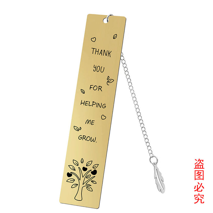 Wholesale Stainless Steel Teacher's Day Bookmark JDC-BM-GangG001