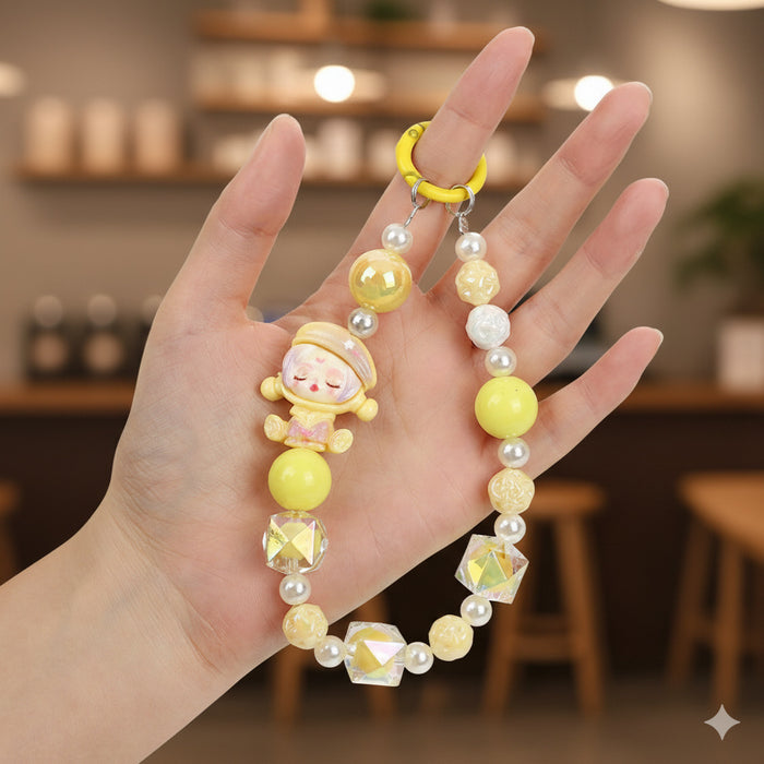 Wholesale Cartoon Beaded Mobile Phone Chain Keychain