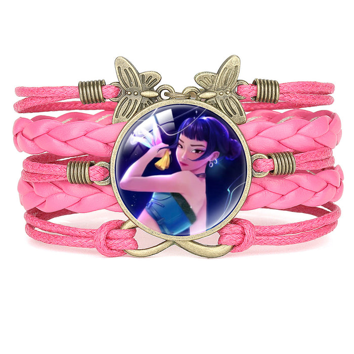 Wholesale KPOP Multi-Layer Cartoon Character Butterfly Combination Bracelet