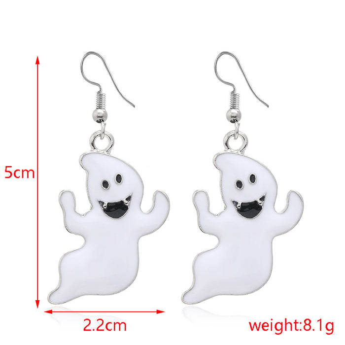 Wholesale Halloween Series Skull Spider Pumpkin Alloy Earrings JDC-ES-HengX006