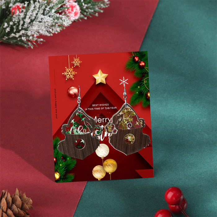 Wholesale Eco-friendly acrylic earrings  personality Christmas tree stars earrings