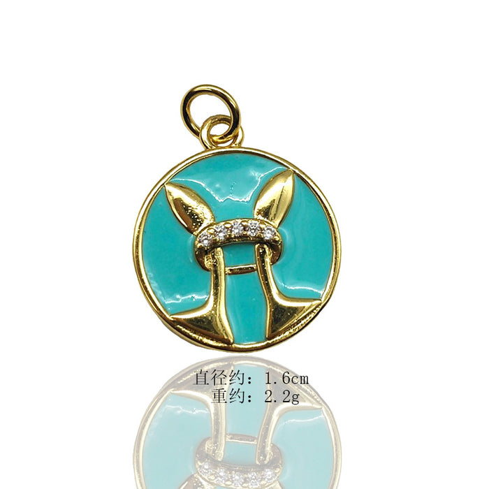 Wholesale Retro Niche Non Fading High-end Animal Totem Oil Drop Pendant JDC-PT-YJ005