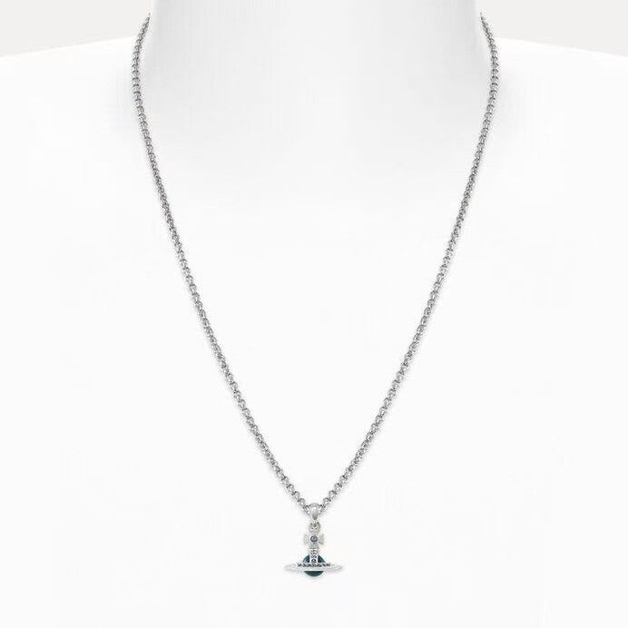 Wholesale Denim Blue Stereo Planet Necklace Sweater Chain