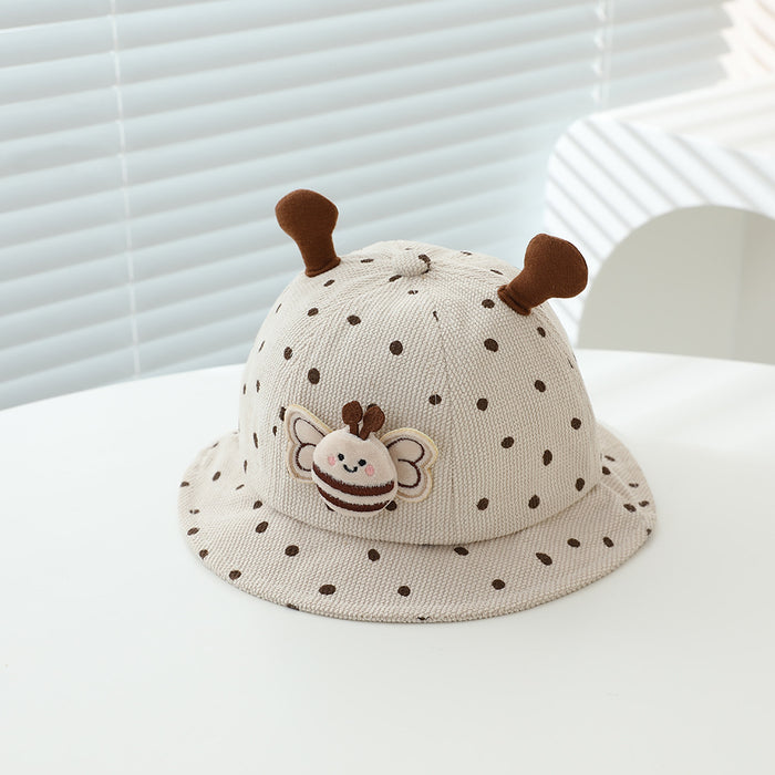 Wholesale Fleece Lined Kids Bucket Hat With Bee Pattern Autumn Casual Chic