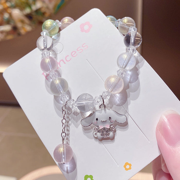 Wholesale Cute Cartoon Puppy Crystal Bead Bracelet for Travel Souvenir Gift MOQ≥3