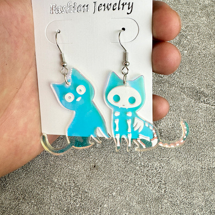 Wholesale Acrylic Cat Earrings Colorful Cat Design Fashion Accessory