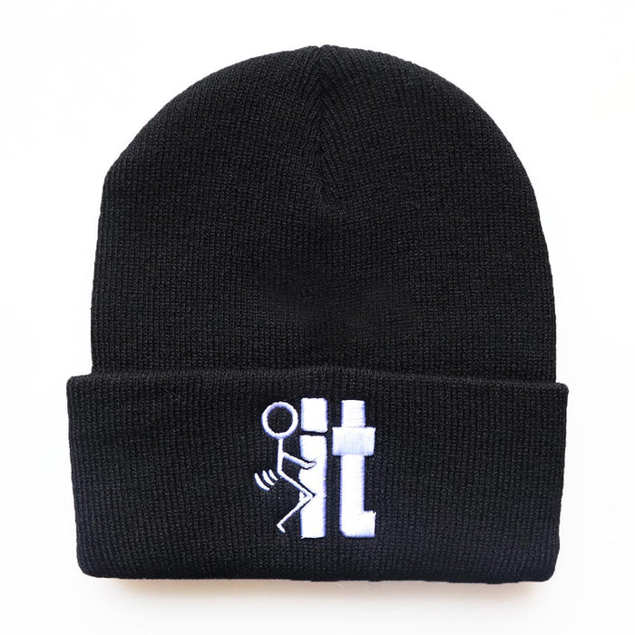 Wholesale Letter IT 3D Embroidery Acrylic Knitted Beanie JDC-FH-LvH024