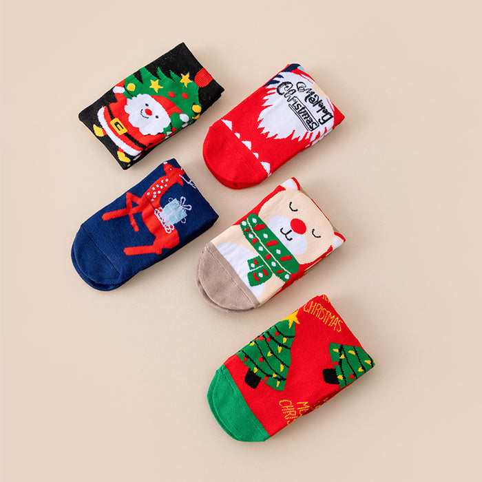 Wholesale Christmas Socks  Gifts Snowflakes Elk Cute Cartoon Christmas Mid-Calf Socks