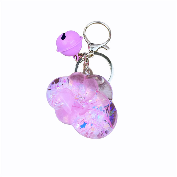 Wholesale Acrylic Oil Quicksand Bottle Dry Flower Swan Keychain JDC-KC-DiMeifei003