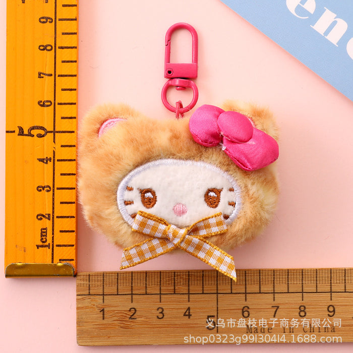 Wholesale 5 PCS Cute big-eared animal leopard print cat keychains