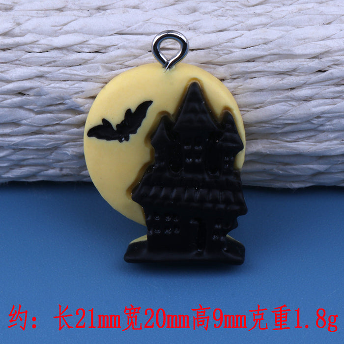 Wholesale Resin Castle Cartoon DIY Pendant Keychain with Nail Accents MOQ≥2