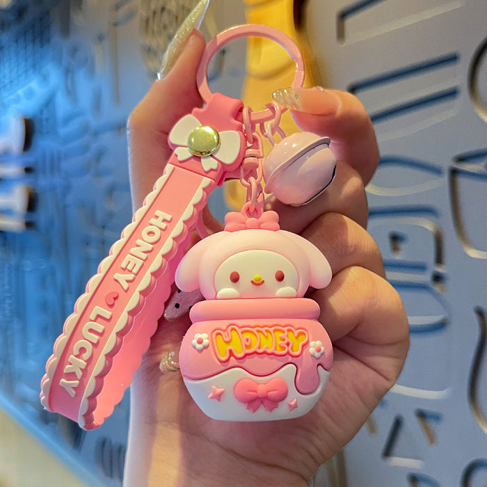 Wholesale PVC Cartoon Honey Jar Doll Keychain JDC-KC-MengXu002