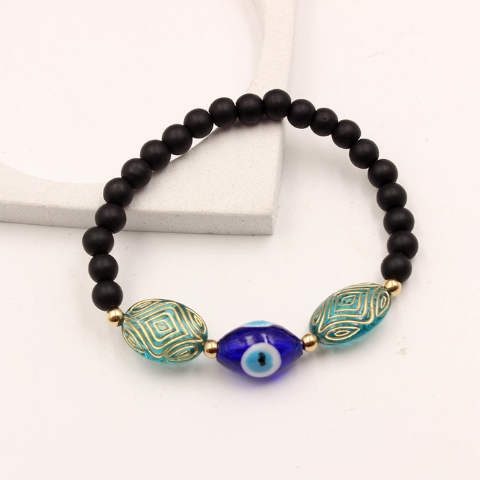 Wholesale Black crystal beads high-end men's bracelet with devil's eye bracelet
