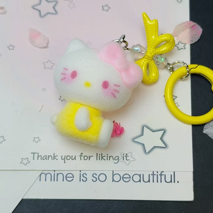 Wholesale flocked cute doll keychain