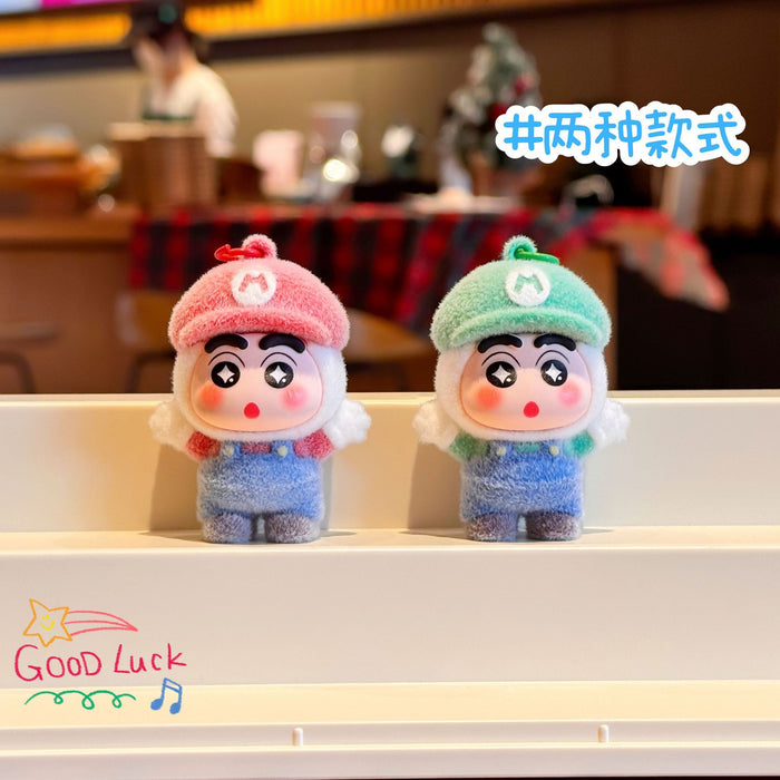 Wholesale Flocking Cartoon Keychain Cute Design Bag Charm Christmas Accessory MOQ≥3