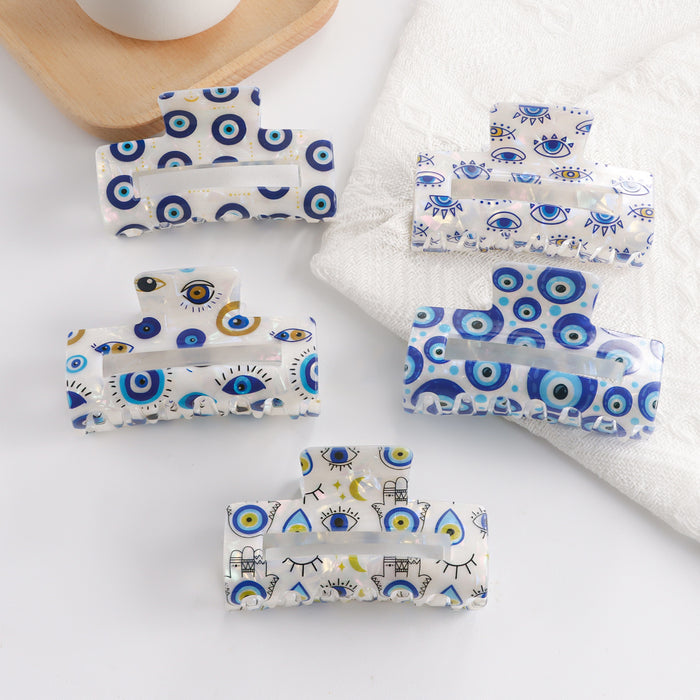 Wholesale Devil' s Eye Element Claw Clip Niche Hairpin Bun Shark Clip Hair Accessory