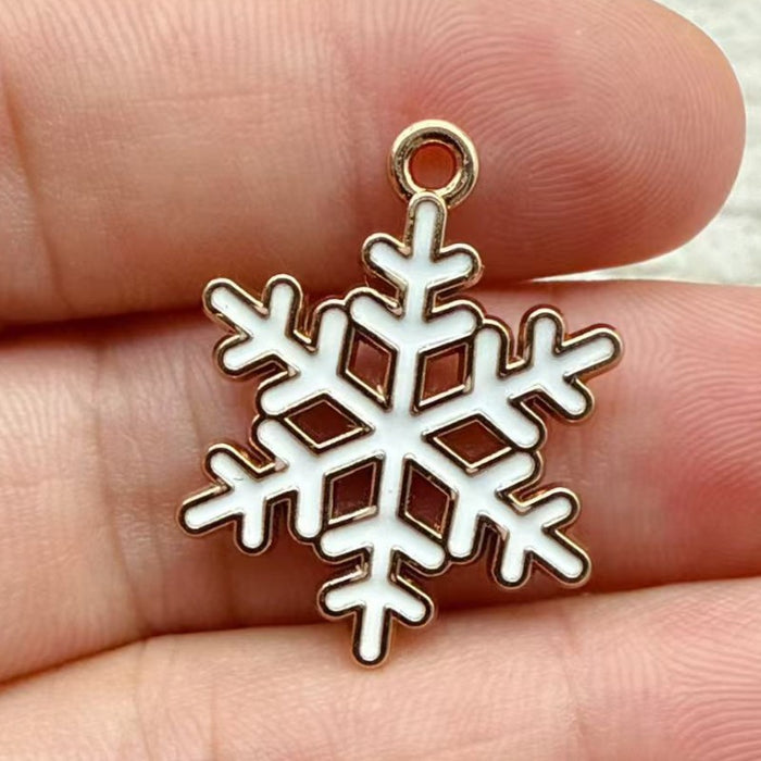 Wholesale 10pcs New oil-drip Christmas-themed alloy accessories  cartoon snowman  reindeer,   DIY pendant accessories