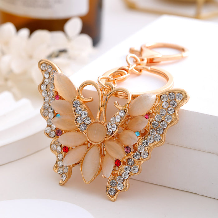 Wholesale Butterfly Full Diamond Alloy Keychain JDC-KC-HongT002