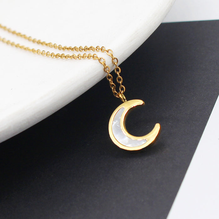 Wholesale moon pendant Stainless steel necklace JDC-NE-mif003