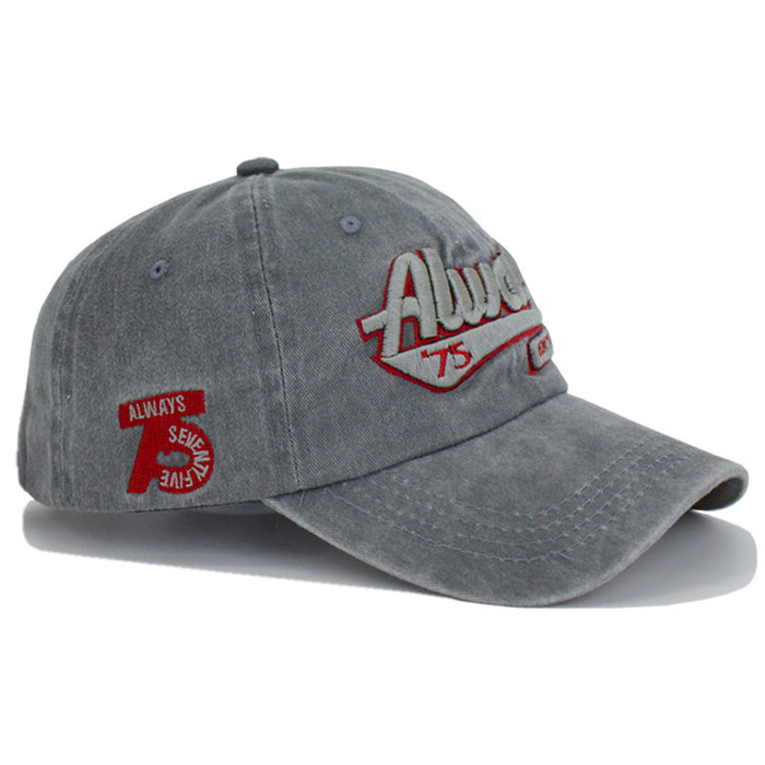Wholesale Water-washed distressed letter embroidery sun-shading baseball cap