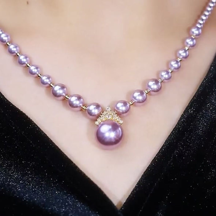 Wholesale Elegant Purple Pearl Fishtail Choker Necklace