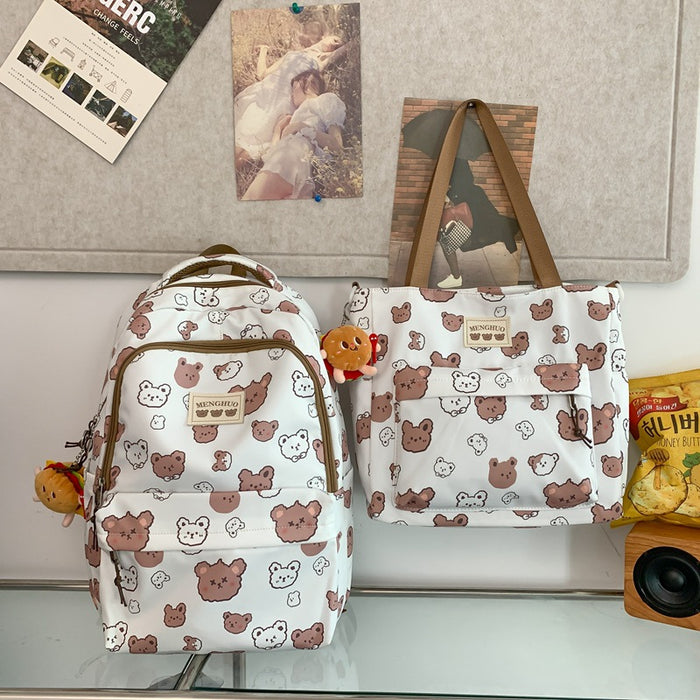 Wholesale Graffiti printed bear student schoolbag