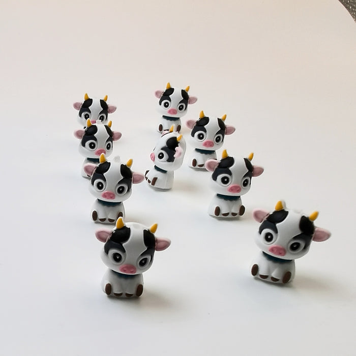 Wholesale 50PCS 3D Silicone Cartoon Cow Focal Beads JDC-BDS-HKL004