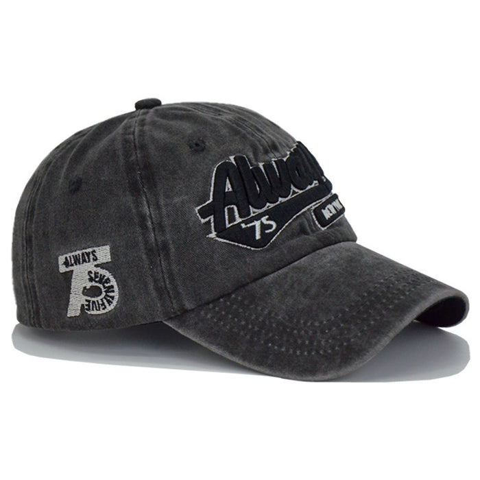 Wholesale Water-washed distressed letter embroidery sun-shading baseball cap